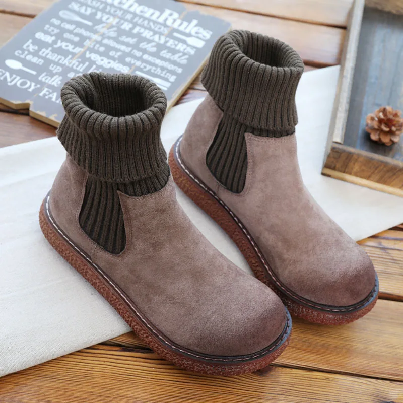 Женские ботильоны на толстой подошве в японском стиле Харадзюку|Женские