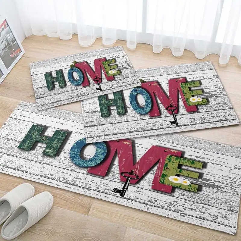 

Kitchen Mat Bedroom Entrance Doormat Home Hallway Floor Decoration Living Room Carpet Home Print Bathroom Anti-Slip Rug