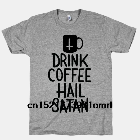 Мужская футболка сатана (серый) напиток кофе град забавная Новинка для