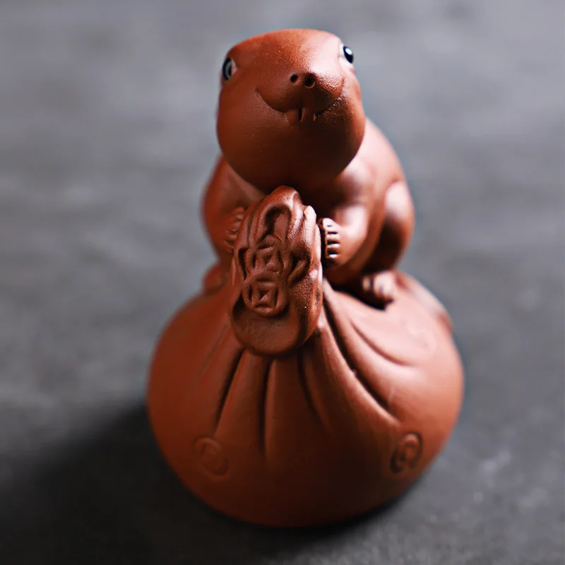 Статуэтка с пурпурным песком мышом удачи скульптура в стиле современного