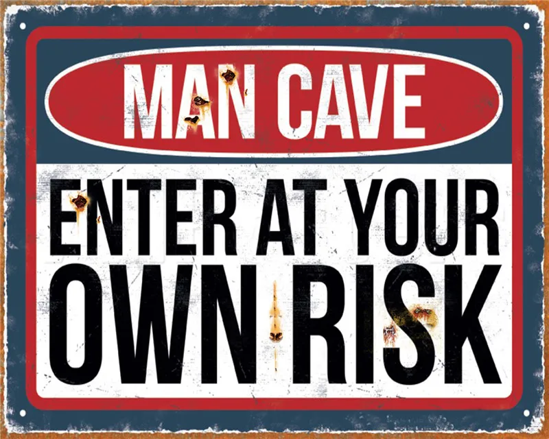 

MAN CAVE Decorative Posters on the Wall Metal Plate Decoration for Home Retro Decor Plates Aesthetic Room Decor Tin Sign Garage