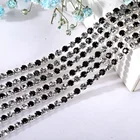 Цепочка Стразы ss6 2,0 мм, изящные драгоценные камни, кисточки, отделка кристаллами, черные кристаллы, блестящая цепочка сделай сам для дизайна ногтей