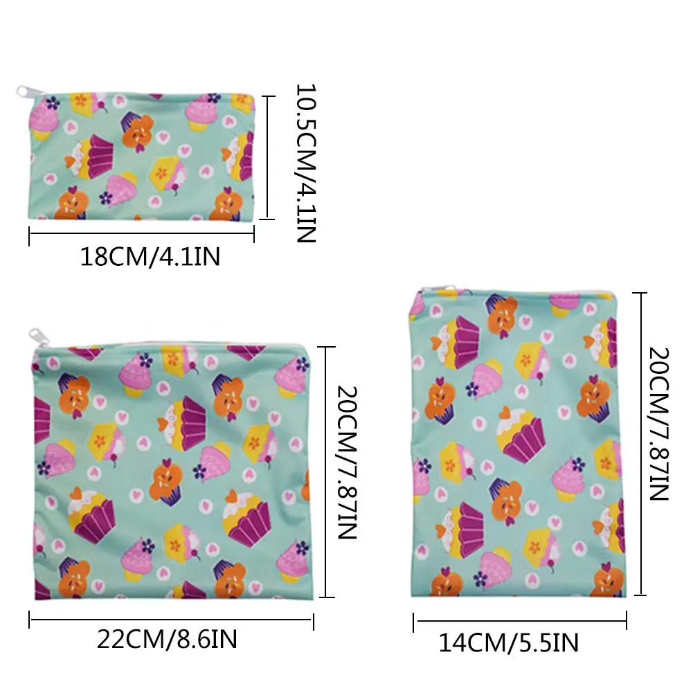

3pcs Reusable Snack Bag Waterproof Bread Sandwich Bag Pouch Portable Breakfast Holder For School Camping Work Travel