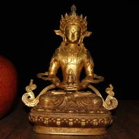 11chinese temple collection old bronze gilt longevity buddha immeasurable buddha tathagata sitting buddha ornaments