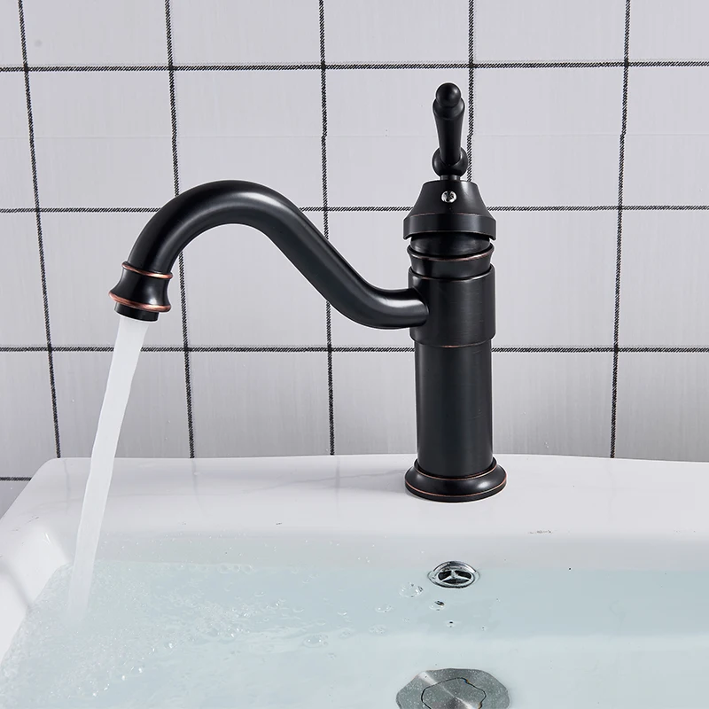 Черный латунный Смеситель для раковины в ванную комнату смесители монтируемый