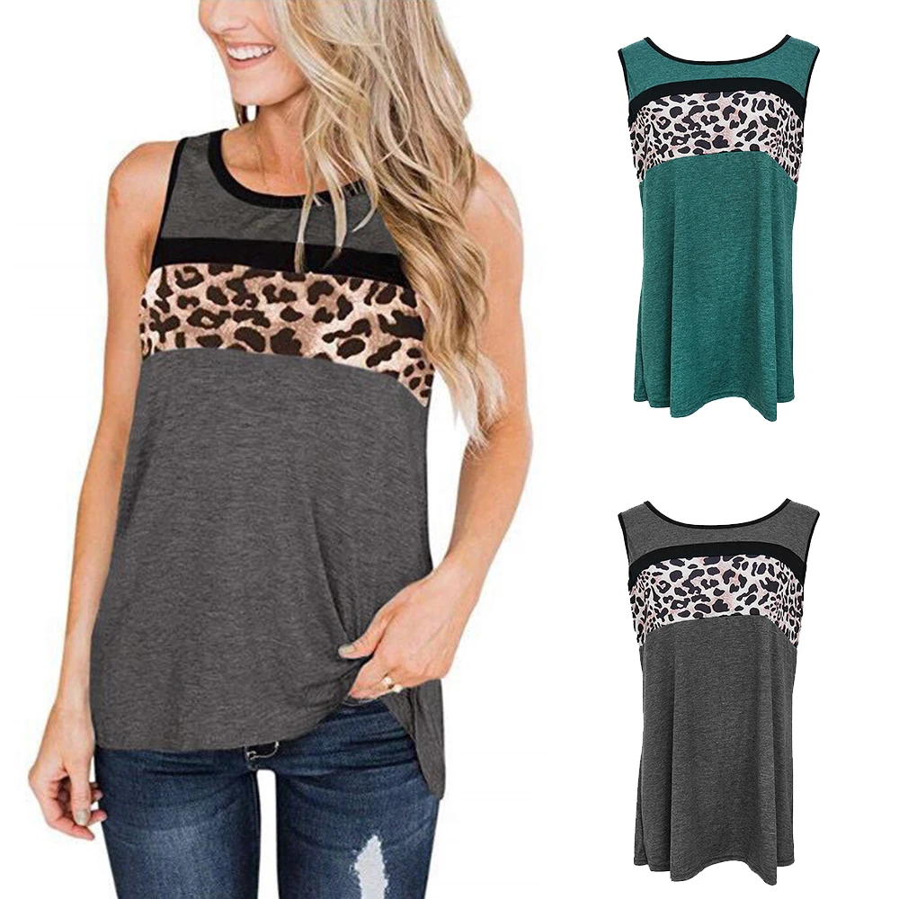 

Новая повседневная женская майка с леопардовым принтом, Женская Сексуальная Пляжная майка и уличная одежда, майка-топ