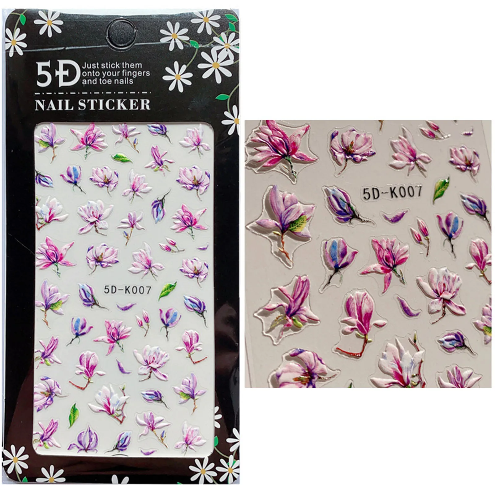 Nail Art Sticker Decals 3D Self-Adhesive Acrylic Engraved Supplies DIY Decorations for Women | Красота и здоровье