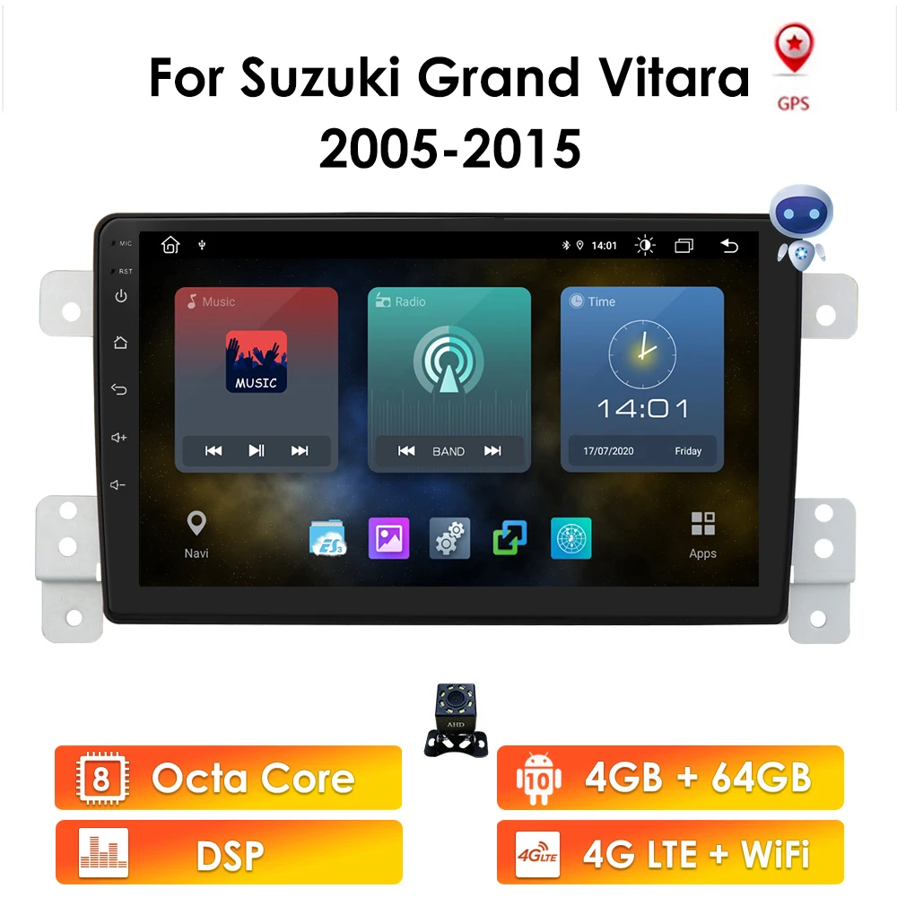 

Ossuret Android 9 "головное устройство для SUZUKI GRAND VITARA/эскудо 2005 2006 2007 2008-2015 Радио Аудио Автомобильный GPS мультимедийный плеер 2DIN