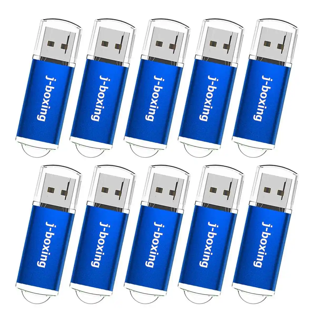 J-бокс USB флэш-накопитель 10 шт./упак. 1 Гб 2 Гб 4 ГБ 8 ГБ 16 ГБ оперативной памяти, 32 Гб встроенной памяти, прямоугольник флеш-накопитель флэш-накопитель USB 2,0 памяти с Кепки для ПК Mac - Цвет: Синий