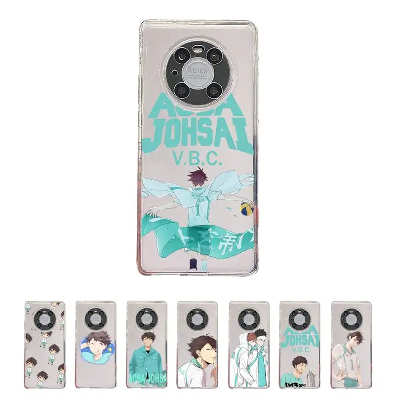 

Haikyuu Oikawa Phone Case Transparent For Huawei honor V 40 30 20 X note 10 pro lite max s Soft TPU Clear Mobile bags