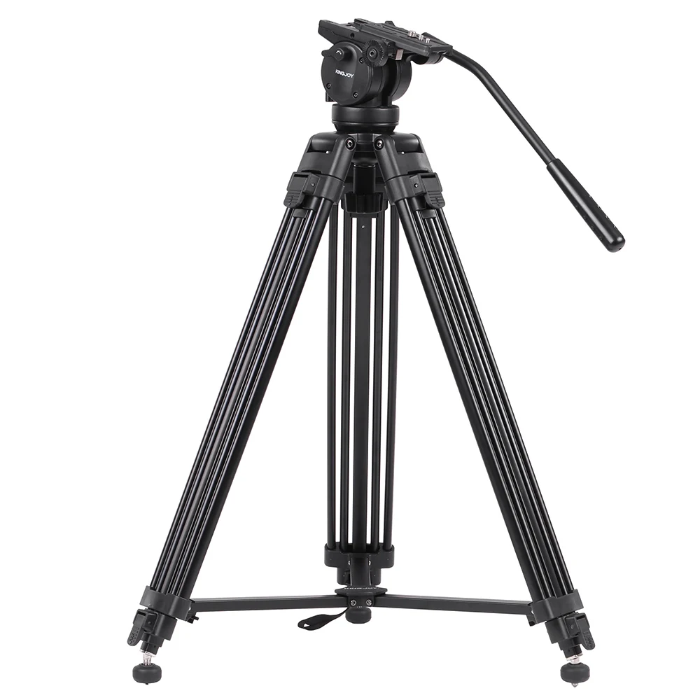 

KINGJOY VT-2500 Tripod Mg-Al Alloy Video Photo Tripod Kit Pan Fluid Ball Head for DSLR Camera Video Recorder DV Camera Tripod