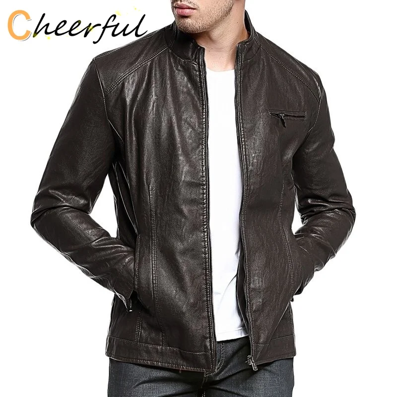 

New Men Jaqueta Couro Men Motorcycle Masculina Leather Jacket PU Faux Leather Bomber Male Coats Jackets Masculino 2021