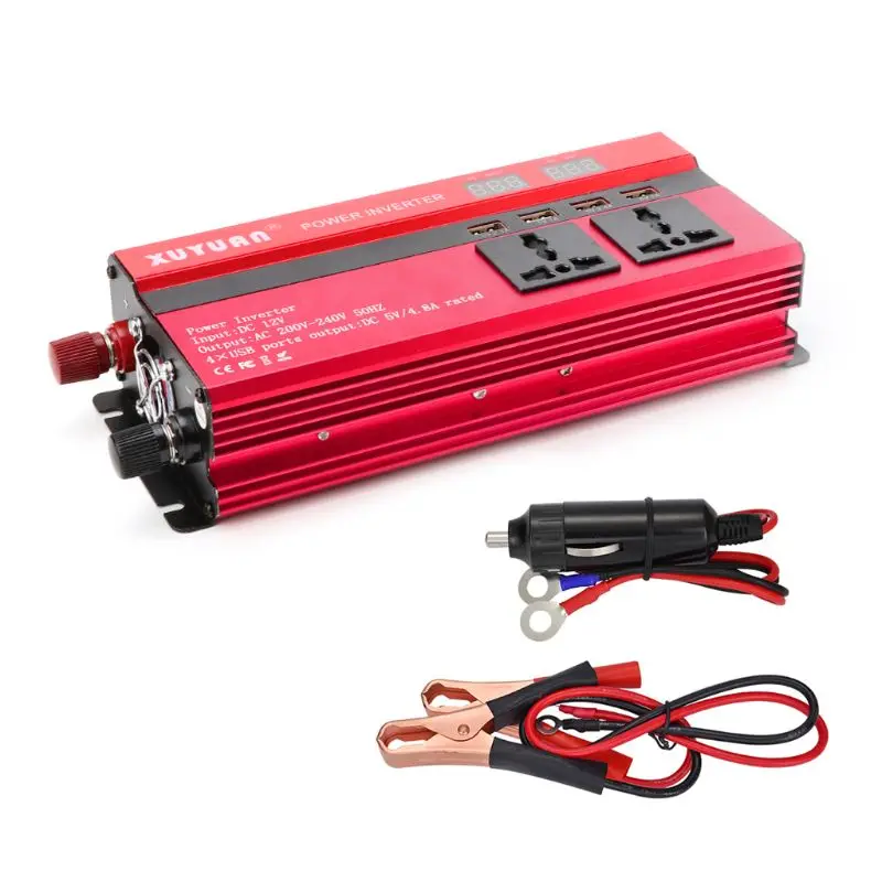 X7AE 4000 Вт Инвертор солнечной энергии Синусоидальная волна LED 4 USB DC12 к AC110V/220V