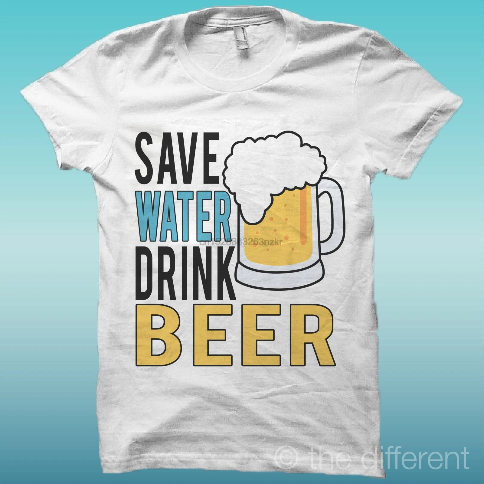 Мужская футболка Save вода напиток пиво подарок идея Бесплатная доставка Мода 100%