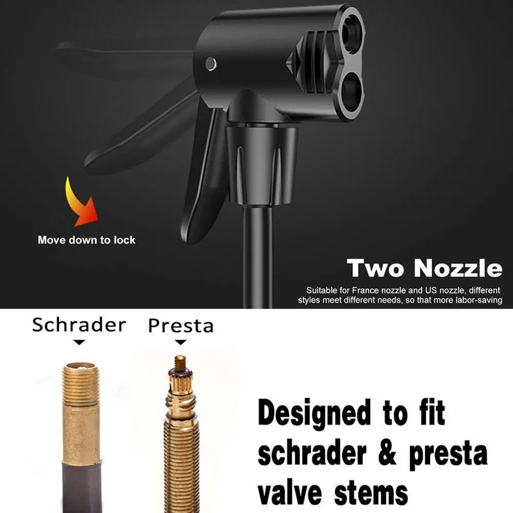 160PSI Portable Mini Bike Pump Foot Bicycle Tire Inflator With Pressure Gauge Air Compressor Accessories | Спорт и развлечения