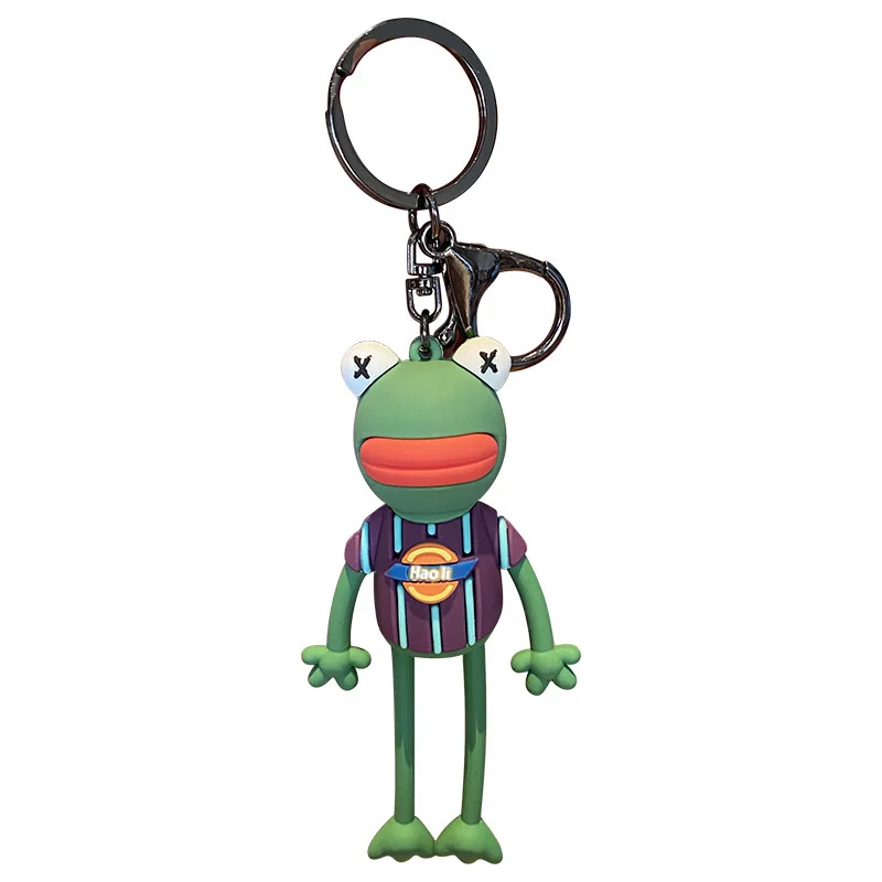 

Long Legs Frog Cute Keychain Silicone Creative Crazy Big-Mouth Frog Car Pendant Cartoon Keychains Bag Key Ring Key Chains