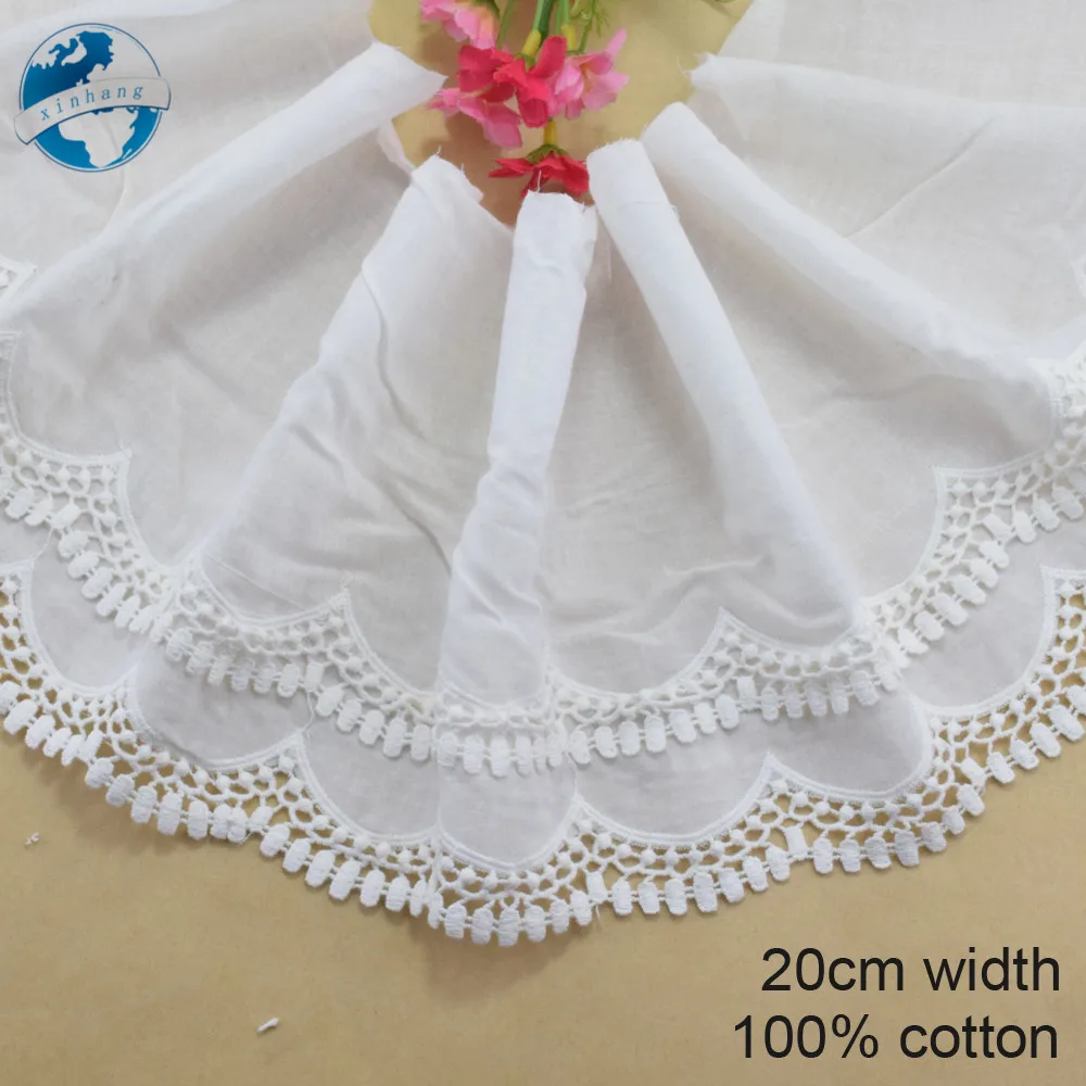 Кружевная вышивка из 100% хлопка ширина 20 см свадебное украшение куклы сделай сам
