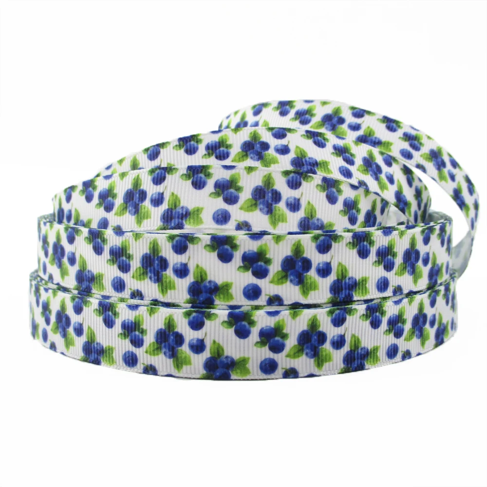 

david angie 5/8"(16MM) Fruit Food Strawberry Bee Printed Grosgrain Ribbon 5Y,DIY Hair Bows Materials,Gift Packing Wrap,5Yc18930