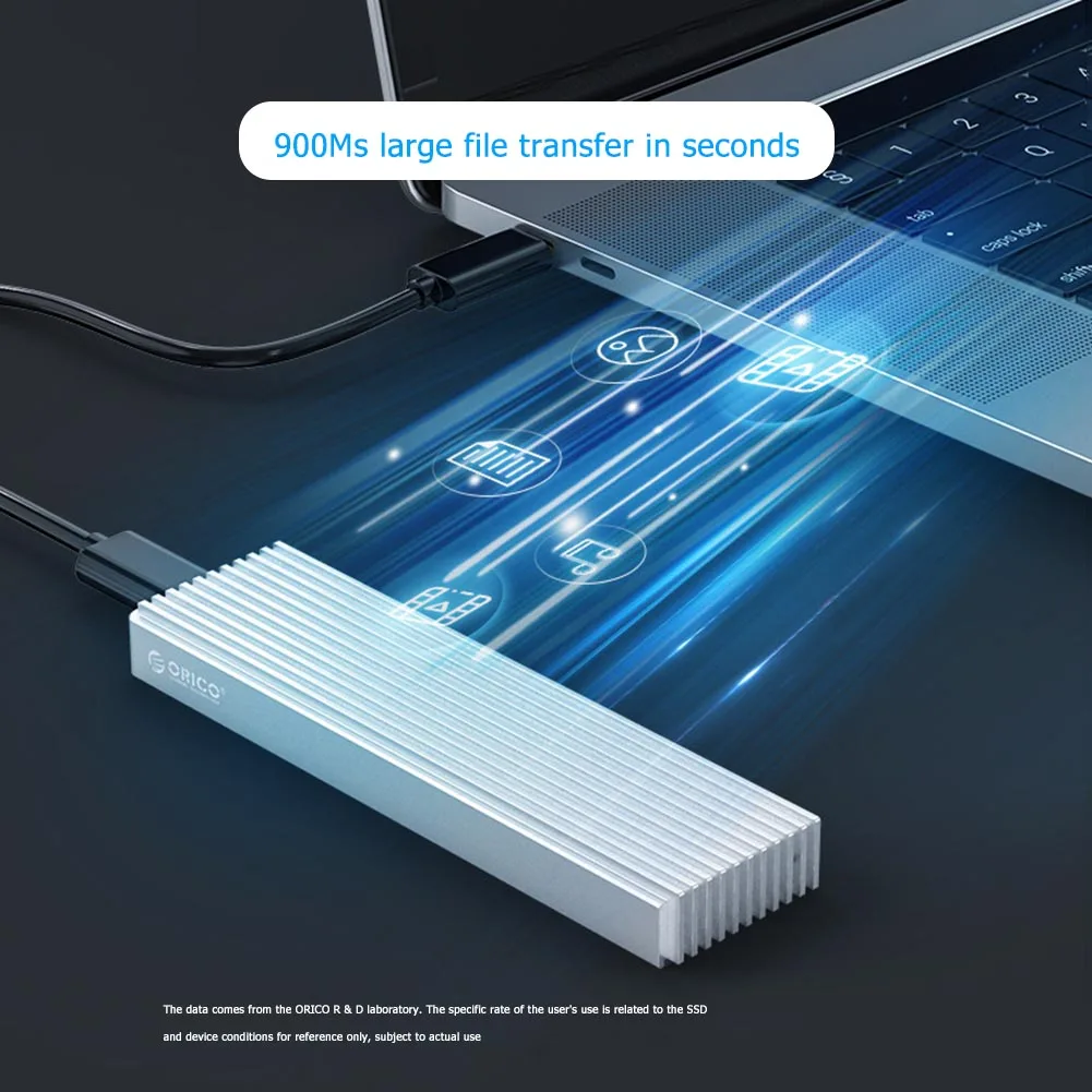 ORICO M.2 SSD Hard Disk Box for NVME PCIE 2TB USB C 10Gbps Hard Drive Enclosure Case with Type C to C Cable for Laptop Desktop