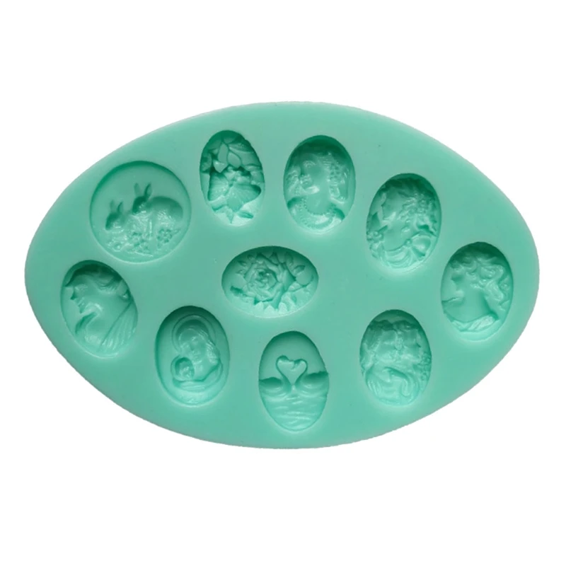 

N7MF Oval Silicone Cake Mold Fondant Chocolate Candy Mould Jelly Pudding Baking Tray