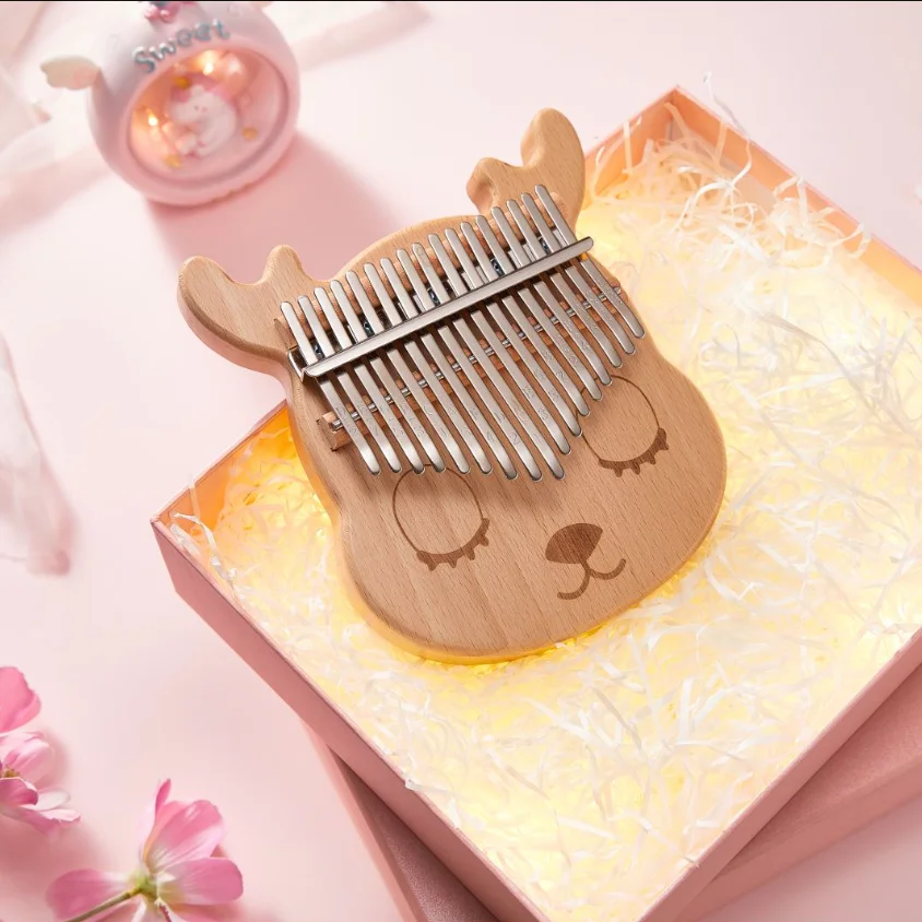 Калимба с 17 клавишами пианино из красного дерева сумкой обучающий буклет