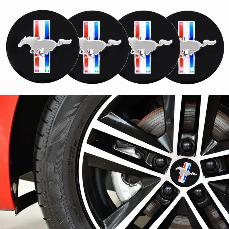 

Car accessories 4pcs 65mm wheel hub center sticker cover wheel badge sticker cover Mustang- LOGO Car modification stickers
