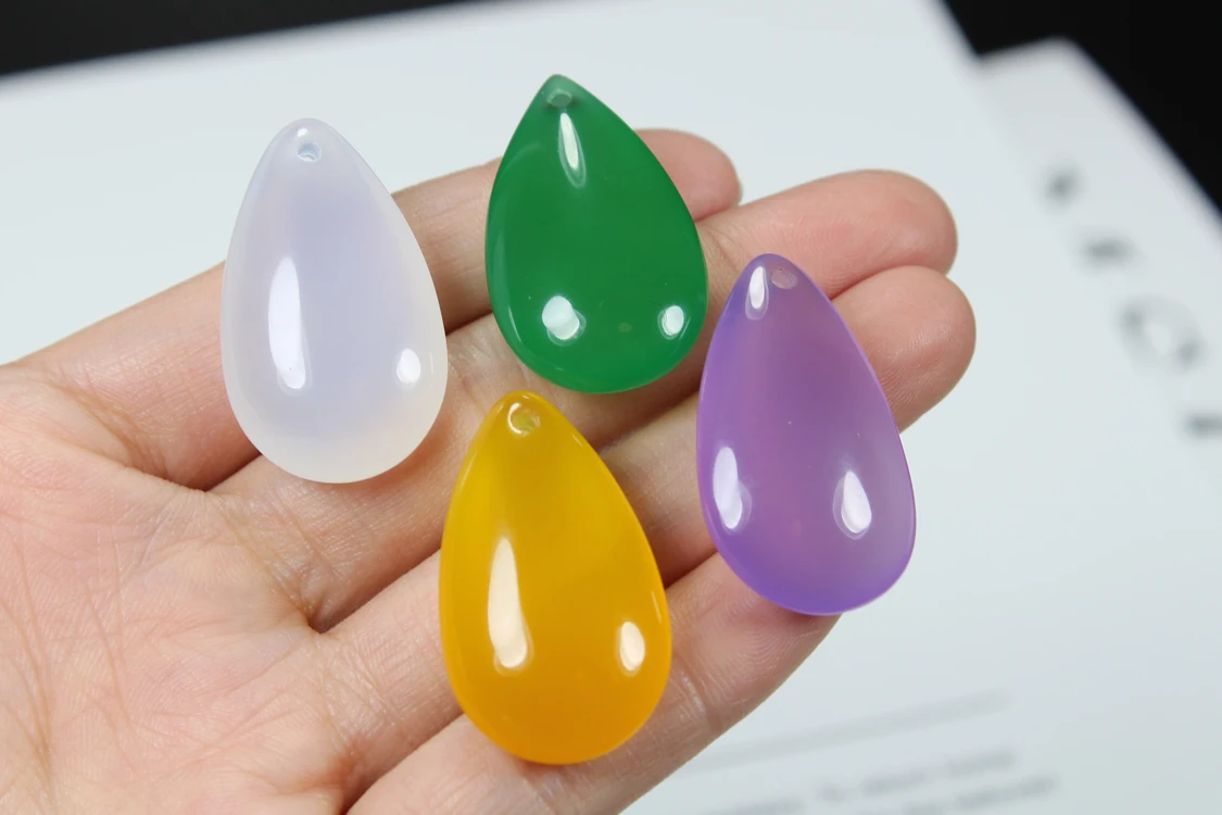 Натуральный агат халцедон большие капли подвесная Пряжка для ключей u-образный