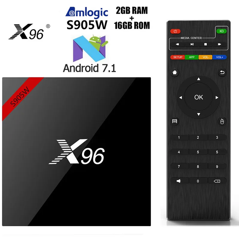 ТВ приставка X96 Android 7 1 Amlogic S905W Max 2 + 16 ГБ 4 ядра Wi Fi HDMI 4K * 2K HD|box media player|tv box amlogicmedia player |