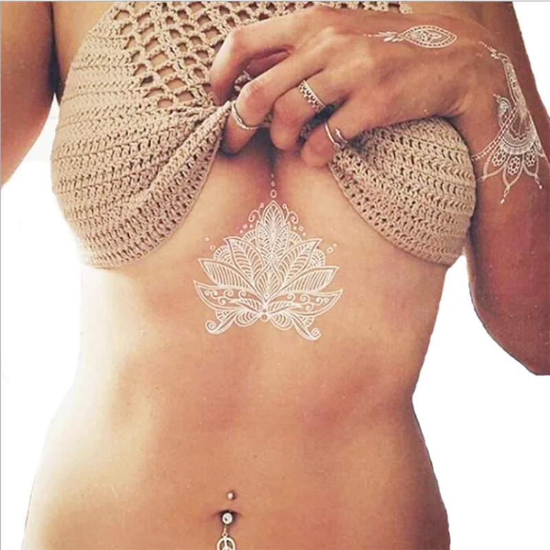 Новинка 2020 модная Геометрическая крутая Временная тату-наклейка женские