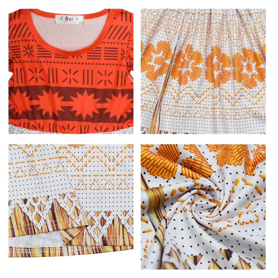 

2021 Girls Vaiana Adventure Outfit Princess Cosplay Costume Summer Children New Fantasy Dress Up Party Halloween Costume Clothes