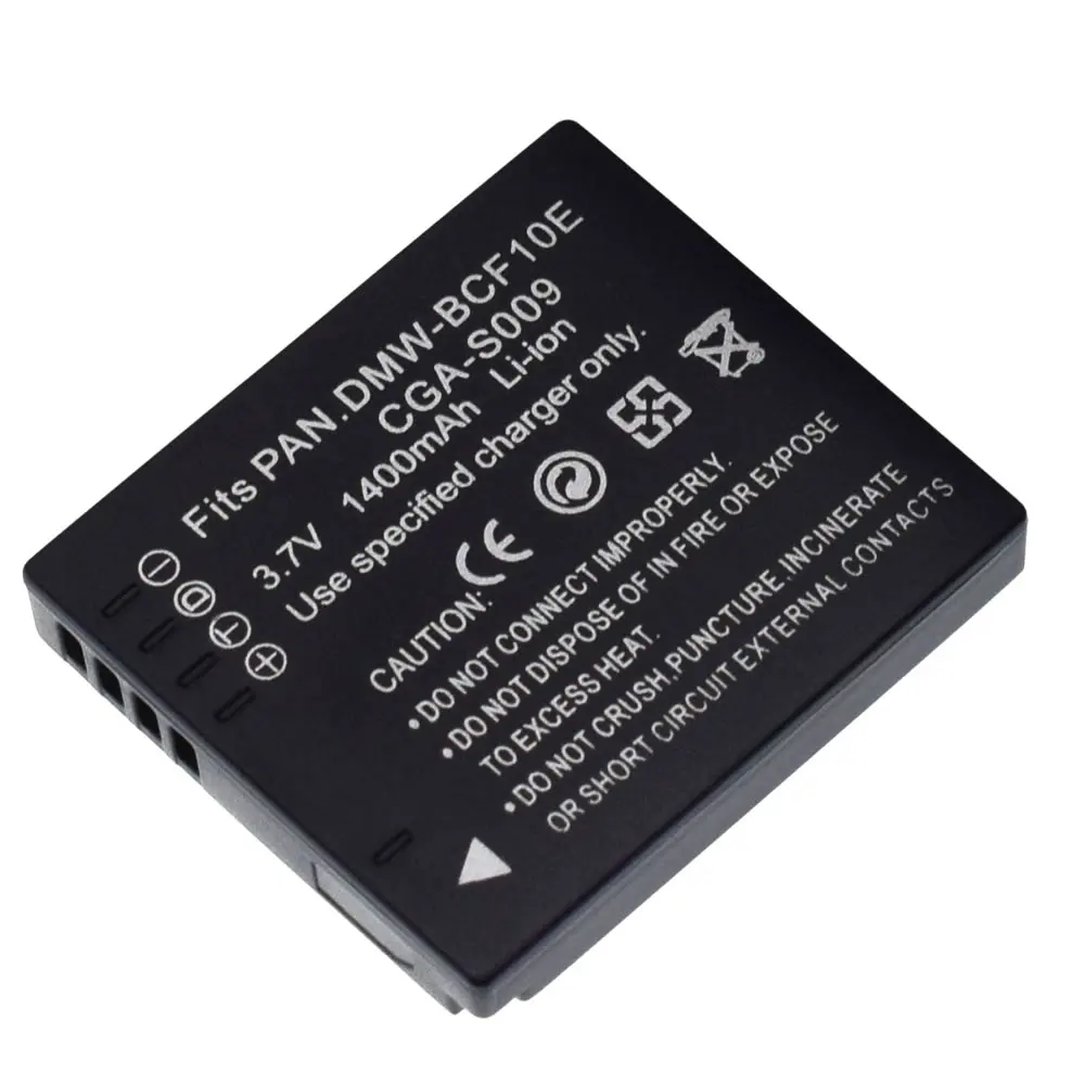 2x DMW-BCF10 BCF10E 1400 мА/ч Батарея для цифрового фотоаппарата Panasonic DMC-TS2 FX75 FH20 FH22 |
