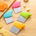 Волна лук из нержавеющей стали картофеля фри салат гофрированный резки рубленый ломтики картофеля Ножи овощей из жатой ткани волнообразный резак Кухня гаджет