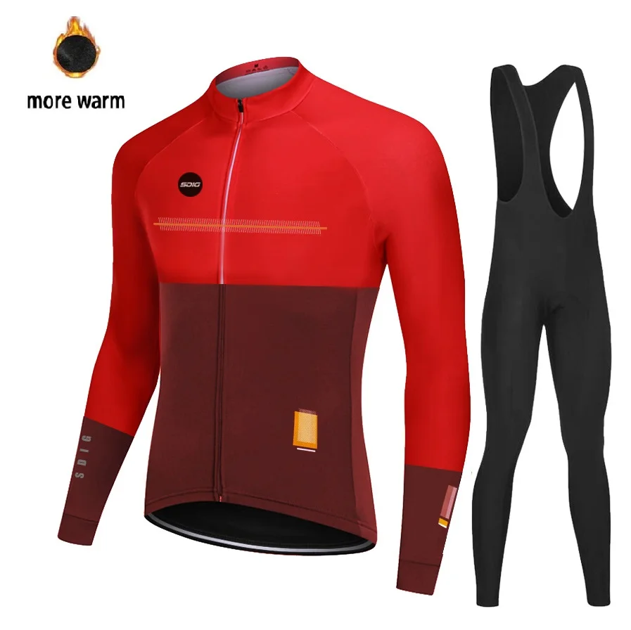 2022 New Spain Winter Thermal Fleece Jacket Cycling Jersey Long Sleeve Ropa Ciclismo Hombre Bicycle Wear Bike Clothing Maillot | Спорт и