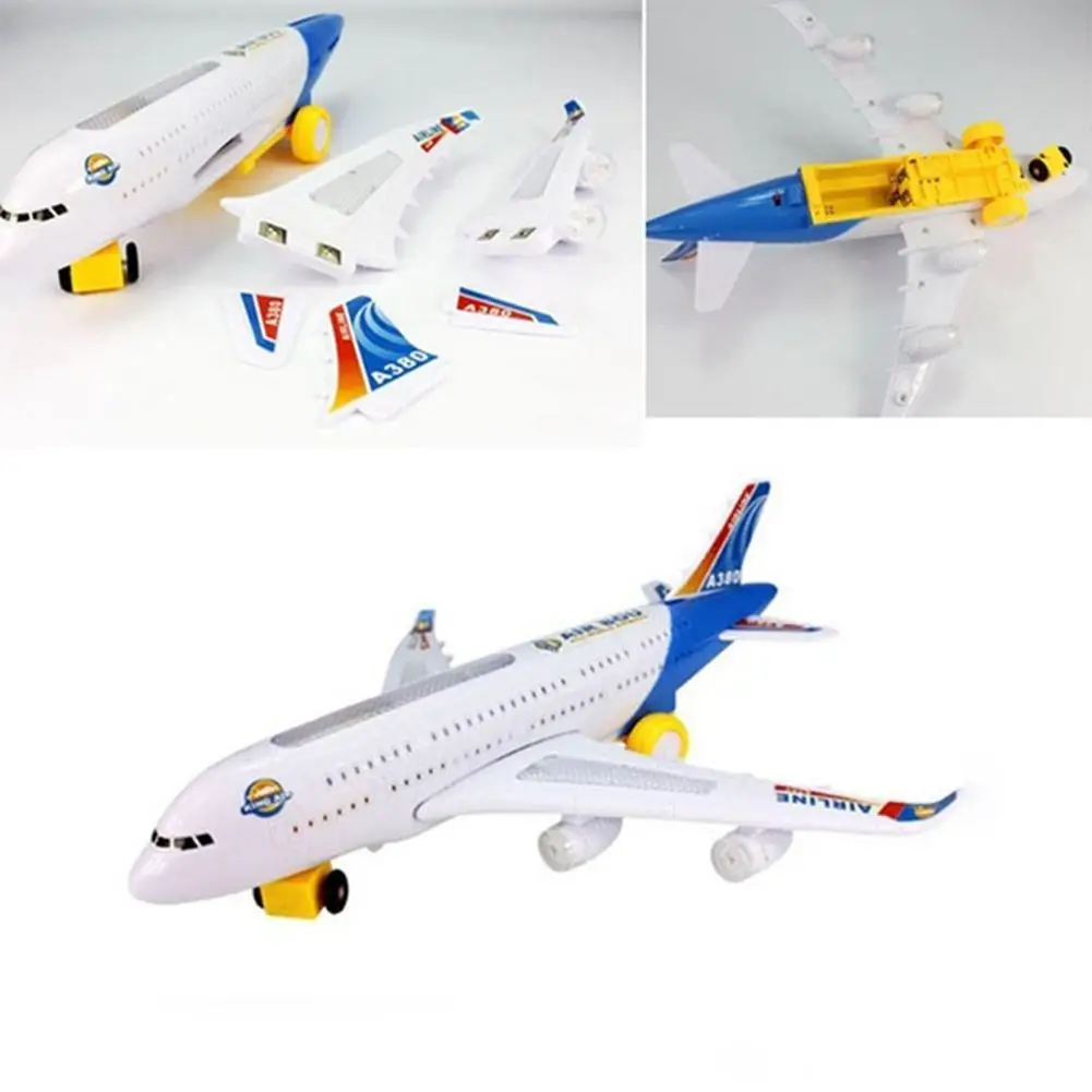 

Funny Moving Flashing Lights Sounds Musical Electric Airplane Aircraft Kids Toy Planes Model Outdoor Fun Toys for Children Games