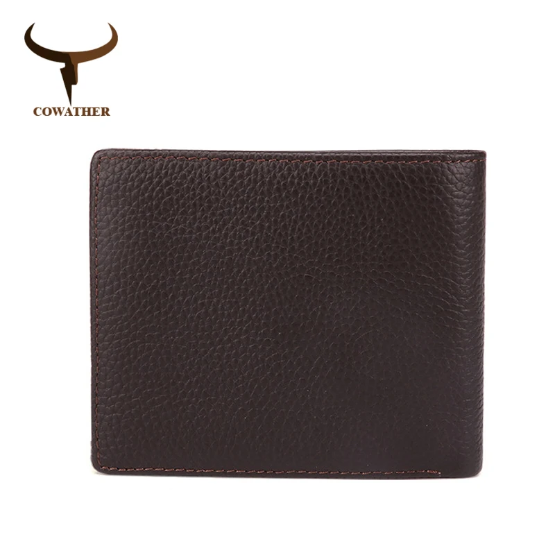 Короткий бумажник COWATHER для мужчин модный винтажный кошелек из воловьей кожи