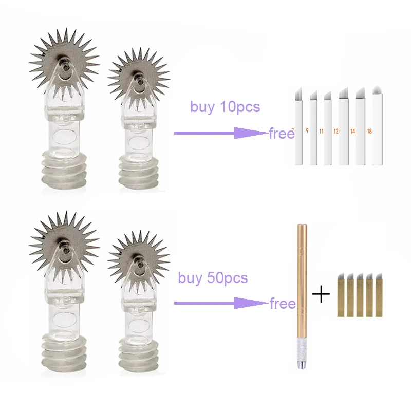 Одноразовые роликовые микроблейдинга иглы для татуажа бровей губ противотуманная вышивка Шпилька