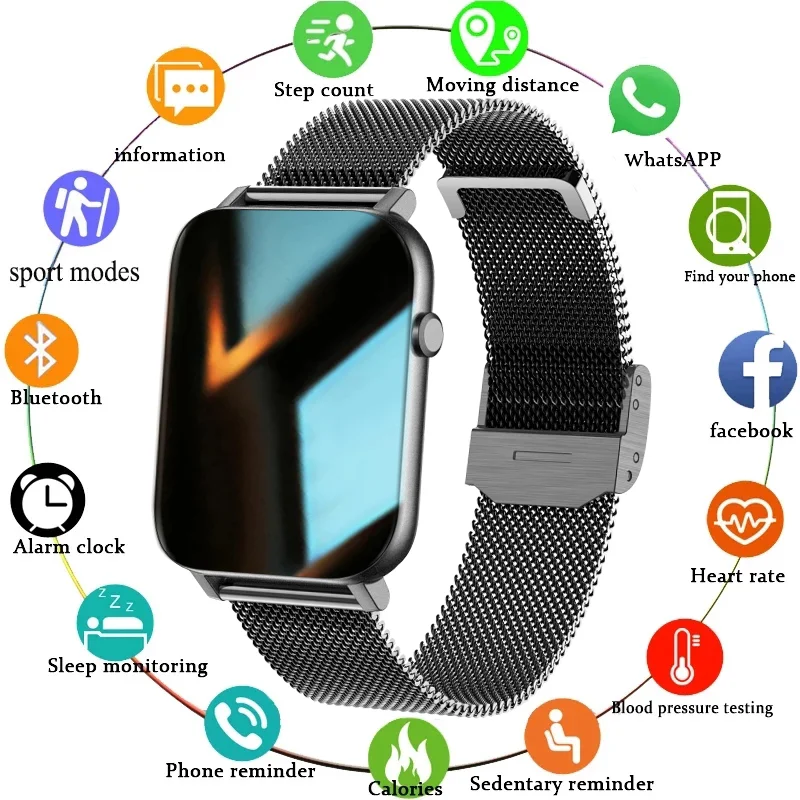 

2021 Smart Watch Women Men Pedometer Watches Heart Rate Blood Pressure ECG Sports Mode IP68 Waterproof Smartwatch Supports Phone