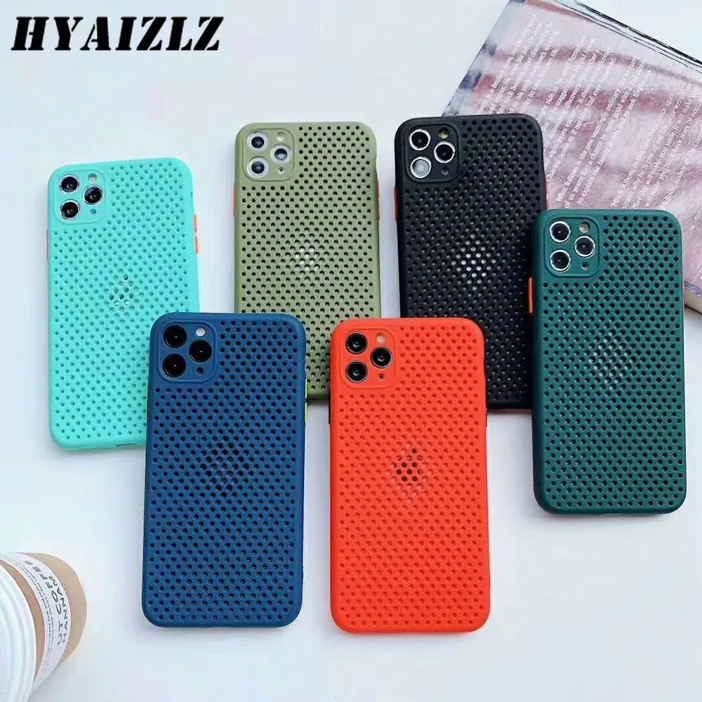 

Mesh Cooling Phone Case for Huawei P40 Pro Mate 30 Pro Solid Color Funda Breathing Soft TPU Shell Camera Protection Back Cover