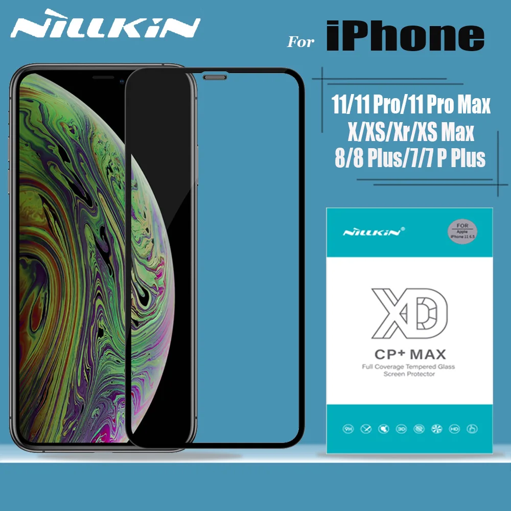 Nillkin XD полное покрытие 3D защитное закаленное стекло для iPhone 11 11 PRO 11 Pro Max X XR XS Max 8 7 Plus Защитное стекло для экрана
