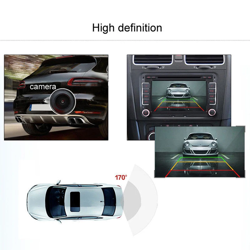 Универсальная автомобильная камера заднего вида с углом обзора 170 градусов