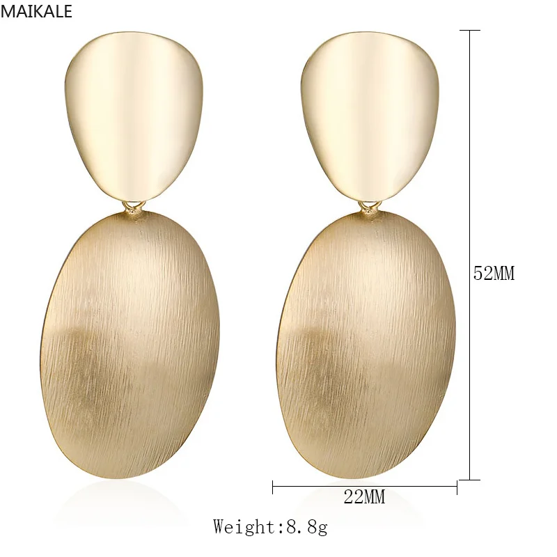 Женские Висячие серьги MAIKALE золотистые серьги-подвески гипоаллергенные овальные