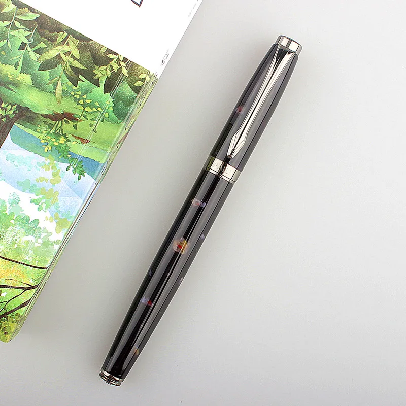 

Luxury Metal 07 Fountain Pen Gun Gray Black Camellia Iridium Ink Pens Stationery Student Office School Supplies