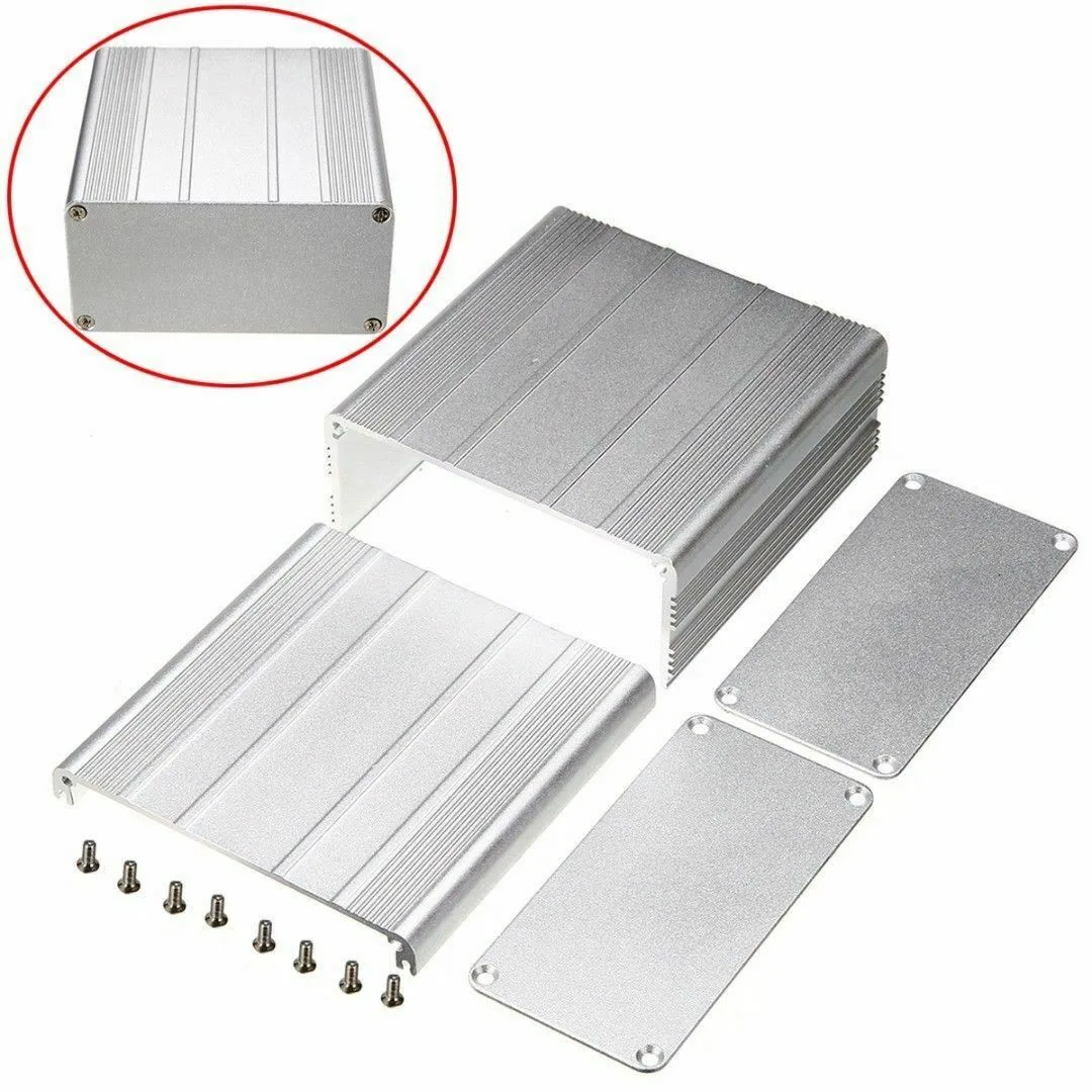 

Silver Aluminum Box For Printed Circuit Boards PCB Instrument Box Enclosure DIY Electrical Boxes 100x100x50mm