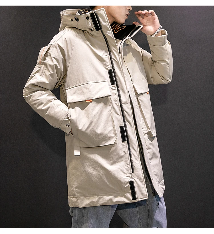 2022 Men's Duck Down Overcoat Windbreaker Jacket for Male Warm Parkas Winter Clothing with a Hood Plus Large Big Size 3XL XXXL