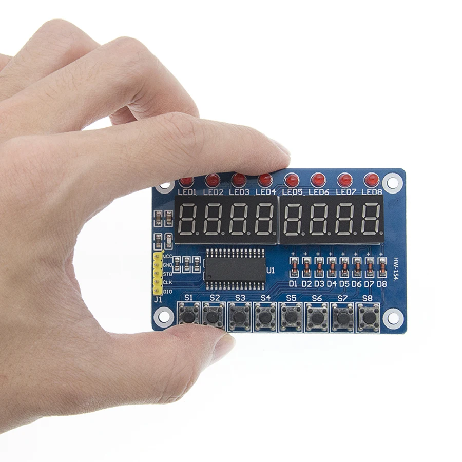 Ключ Дисплей светодиодной лампой для AVR 8 бит цифровой светодиодный трубчатая лампа 8-Bit TM1638 модуль