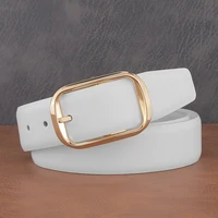 high quality white belt mens classic pin buckle belt casual designer genuine leather cowhide high quality cintos masculinos
