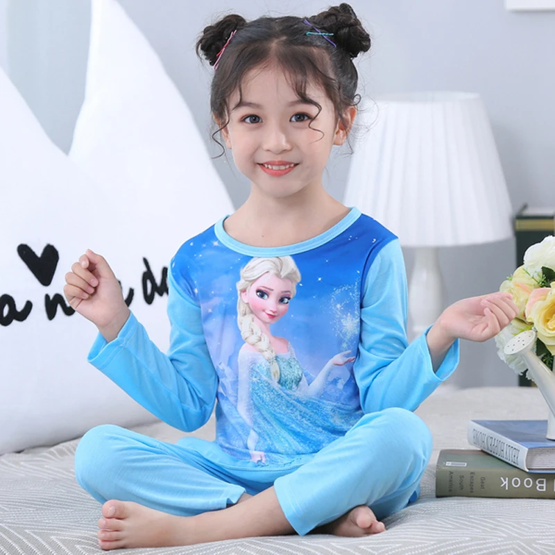 Весенне осеннее Новое хлопковое платье принцессы с принтом для маленьких