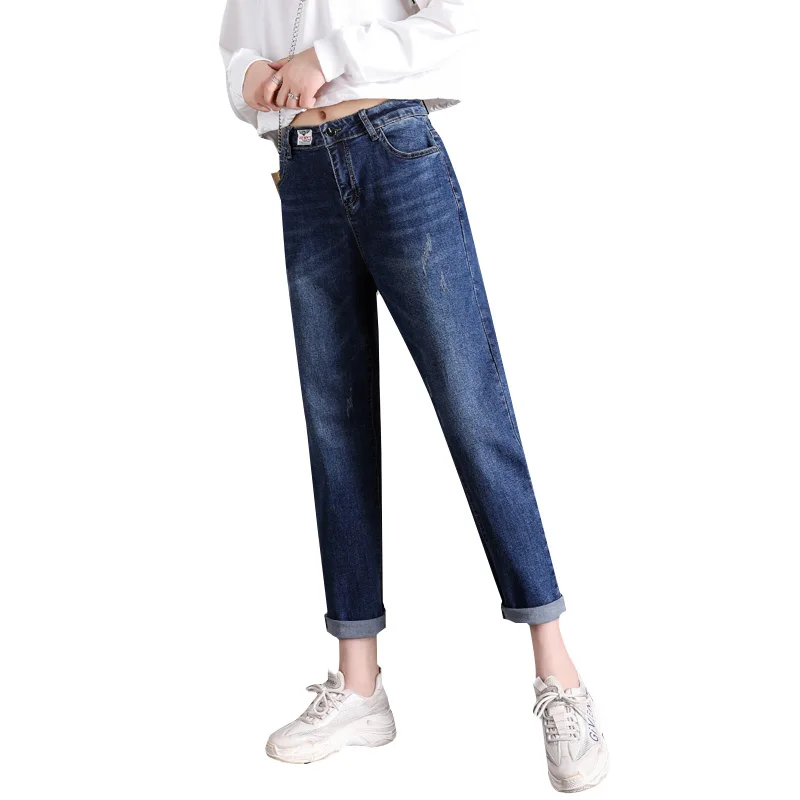 

Zsrs stretch Jeans Femme 2020 plus size lace up pants women jeans Large size denim scratch harlan cuff pencil jeans woman Blue