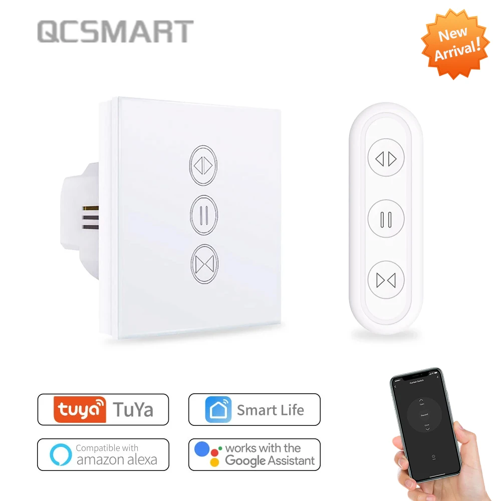 Переключатель для штор Tuya Smart Life с поддержкой Wi-Fi и голосового управления - изображение