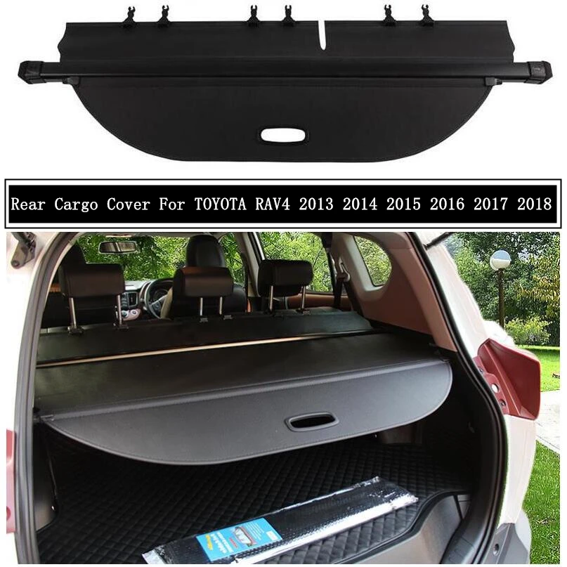 Rear Cargo Cover For TOYOTA RAV4 2013 2014 2015 2016 2017 2018 Partition Curtain Screen Shade Trunk Security Shield Accessories